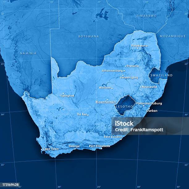 South Africa Topographic Map Stock Photo - Download Image Now - South Africa, Map, Satellite View