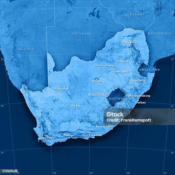 Południowej Afryki Mapy Topograficznej - zdjęcia stockowe i więcej obrazów Republika Południowej Afryki - Republika Południowej Afryki, Mapa, Ujęcie satelitarne
