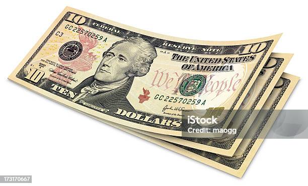 Photo libre de droit de Billets De 10 Dollars banque d'images et plus d'images libres de droit de Billet de 10 dollars américains - Billet de 10 dollars américains, Billet de dollars américains, Alexander Hamilton - Homme politique