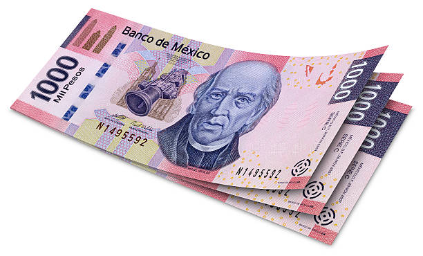One Thousand Mexican Pesos Banknotes Stack of one thousand bills mexican currency stock pictures, royalty-free photos & images