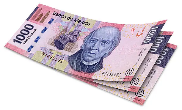 Photo of One Thousand Mexican Pesos Banknotes