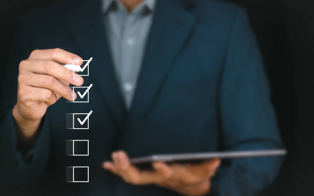 istock Digital Guarantee Checkmark, business checking quality assurance QA or QC management, certification Standardization, certification. Compliance to regulations service and standards 1731708634