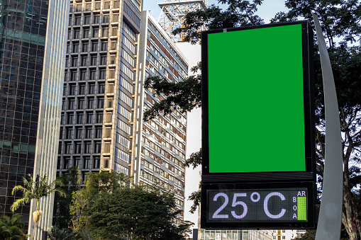 Billboard blank mock up in the city of Sao Paulo
