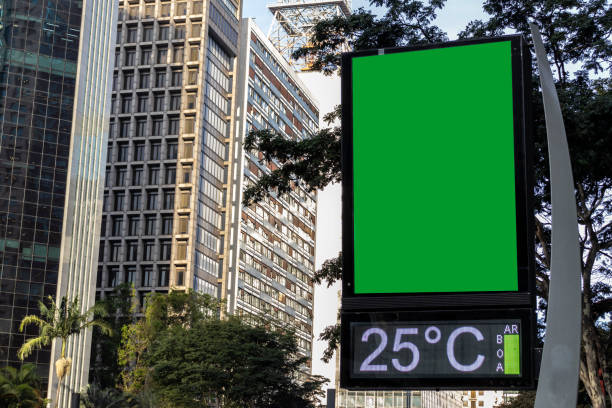 Billboard blank mock up in the city of Sao Paulo Billboard blank mock up in the city of Sao Paulo. Use this photo day mockup for your outdoor design. green screen model stock pictures, royalty-free photos & images