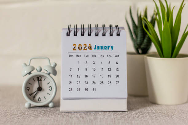 istock Hello January. January 2024 calendar for planning on your desktop. 1731729990