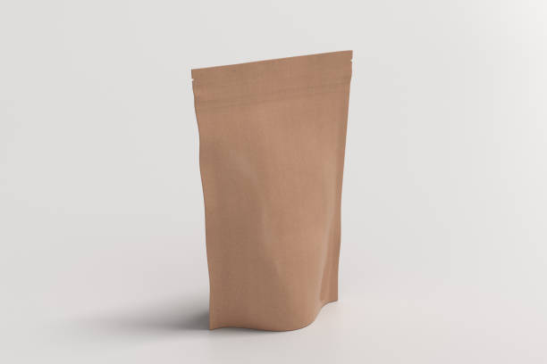 istock Craft packaging pouch mockup for tea, coffee, snack on white background 1731739260