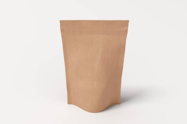 istock Craft packaging pouch mockup for tea, coffee, snack on white background 1731744618