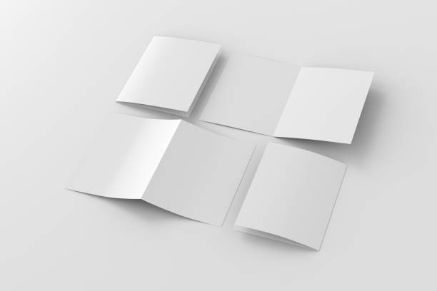 istock Half-folded flyer vertical A5 booklet mockup on white background 1731750249