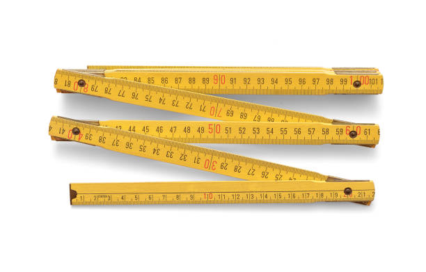 istock Yellow wooden meter over the white background 1731770086