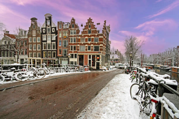 istock Snowy Amsterdam in the Netherlands in winter 1731779994