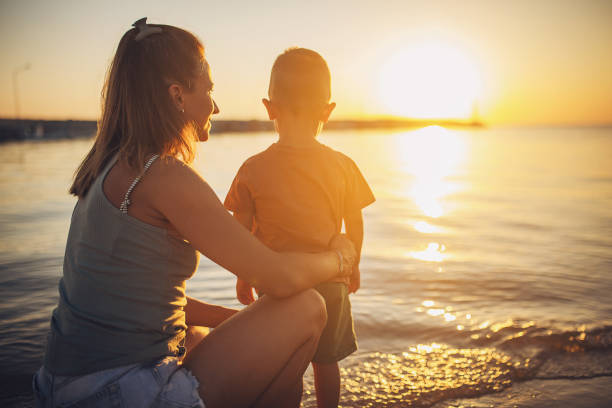 istock Woman with son by the sea 1731788287
