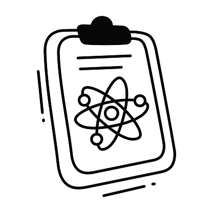 Biophysics clipboard doodle Icon Design illustration. Science and Technology Symbol on White background EPS 10 File