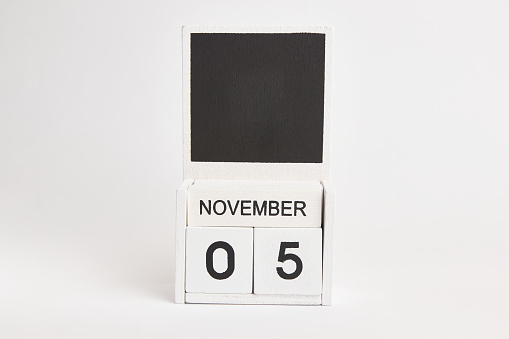 Calendar with date 5 November and place for designers. Illustration for an event of a certain date.
