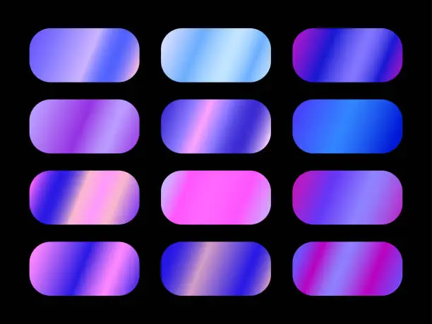 Vector illustration of Vibrant purple gradient set