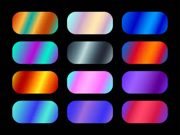 Vector illustration of Mixed vibrant colors gradient set