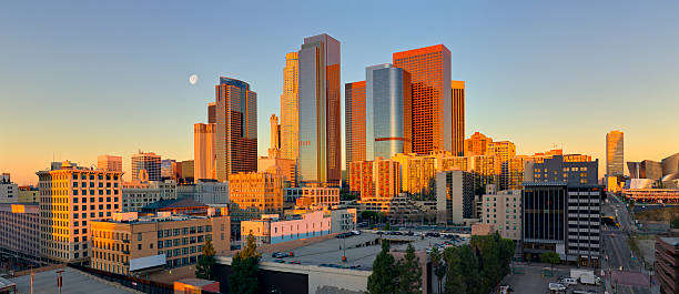 istock Panoramic view of downtown Los Angeles at sunrise 173194631