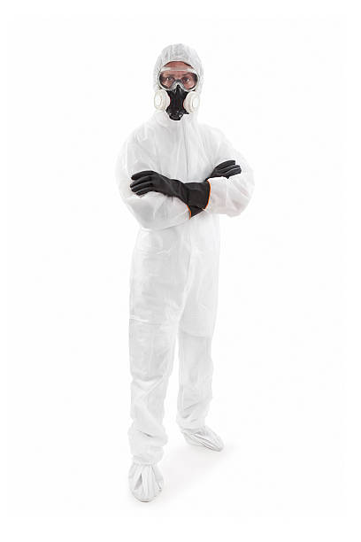 schutz- und arbeitskleidung - radiation protection suit toxic waste protective suit cleaning stock-fotos und bilder