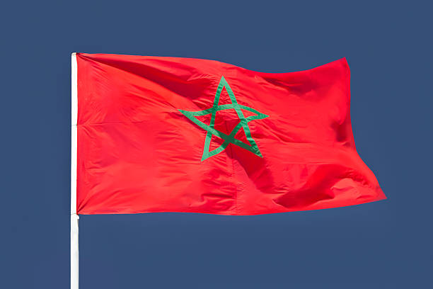 marokko - moroccan flags stock-fotos und bilder