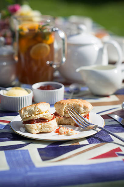 istock Typical English Afternoon Tea of Scone Cream and Jam 173194807
