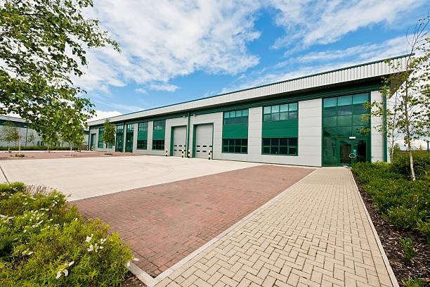 Outside view of modern business units stock photo