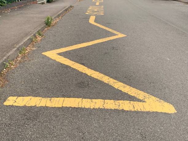 Yellow Zig Zag lines indicating to motorists to keep clear