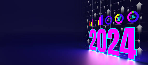 istock Business background design graphics landscape for 2024 with data graph icon 1731958267