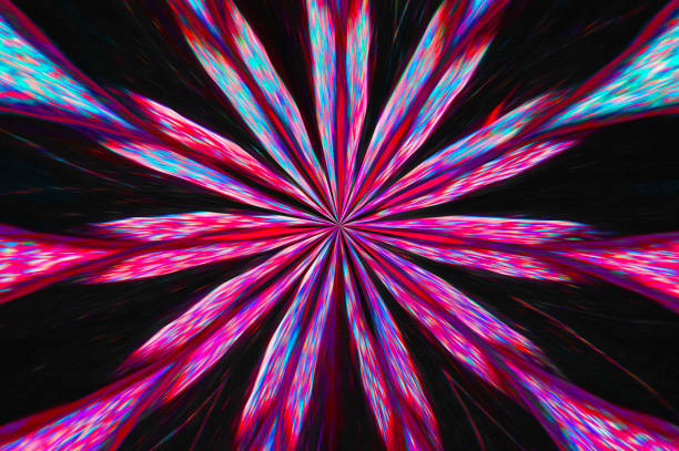 Spherical Spiral Panorama background image for text clipping mask for graphic design in magenta, blue, pink and black.