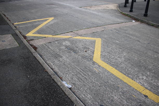 istock Yellow Zig Zag lines UK indicating to motorists to keep clear 1732023850