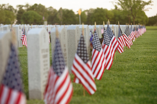 Flags on graves