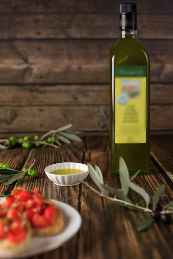 Olive oil with bruschetta