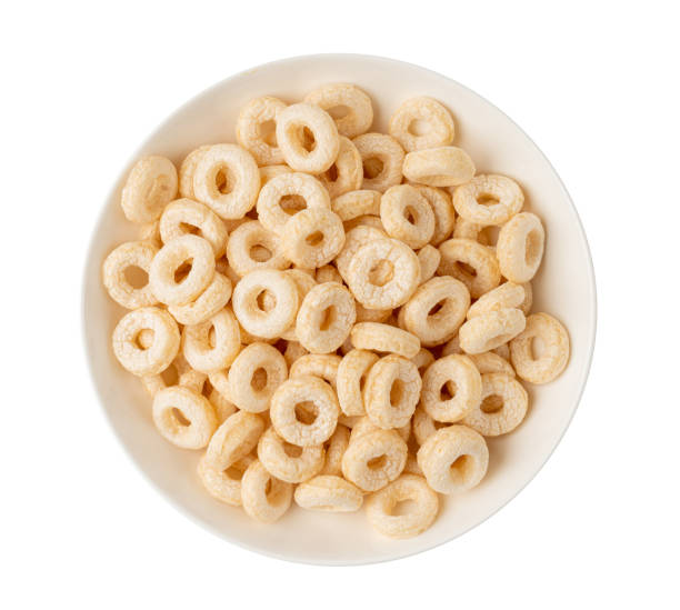 istock Cereal Rings Isolated, Breakfast Rice Loops, Corn Cereals Snack 1732031623