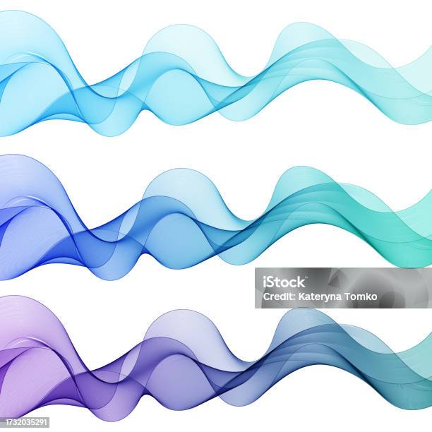Continuous Blue Wave Set Of Blue Abstract Wave Design Element Eps 10 Stock Illustration ...