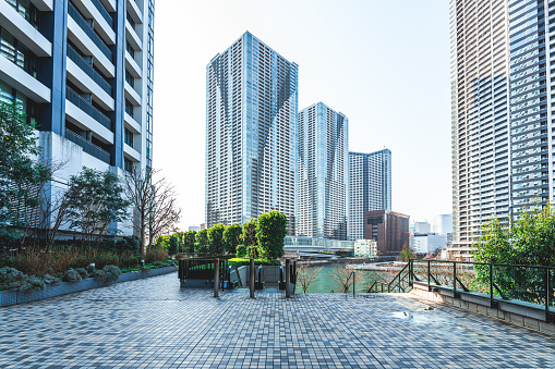 Apartment buildings in a Public area, Tokyo