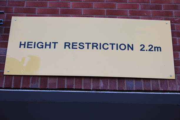 istock Yellow height restriction sign 