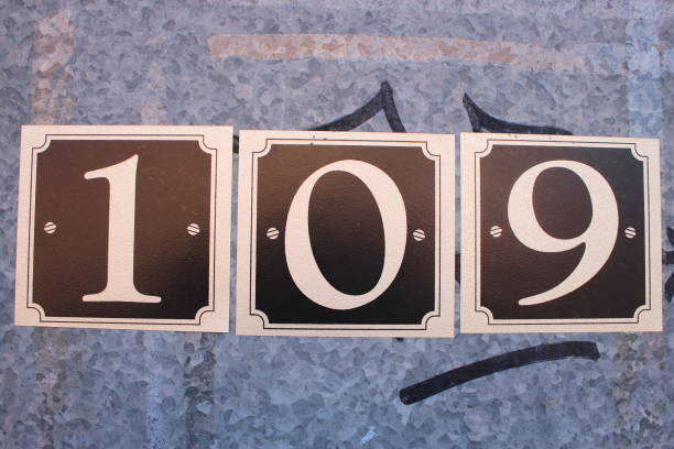 istock Printed numbers attached to a metal door 109 1732048555