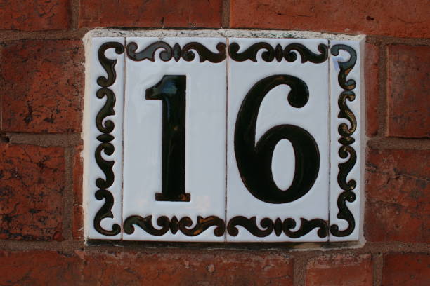 istock Number 16 door number Ceramic plate 1732048785
