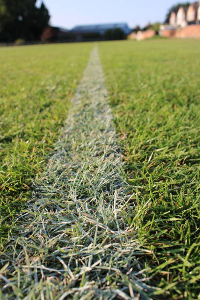 istock White painted line on a local park playing field 1732049139