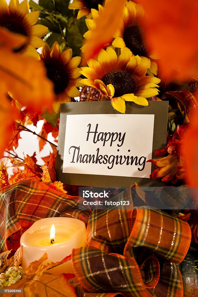 Happy Thanksgiving still life Happy Thanksgiving still life.     American Culture Stock Photo