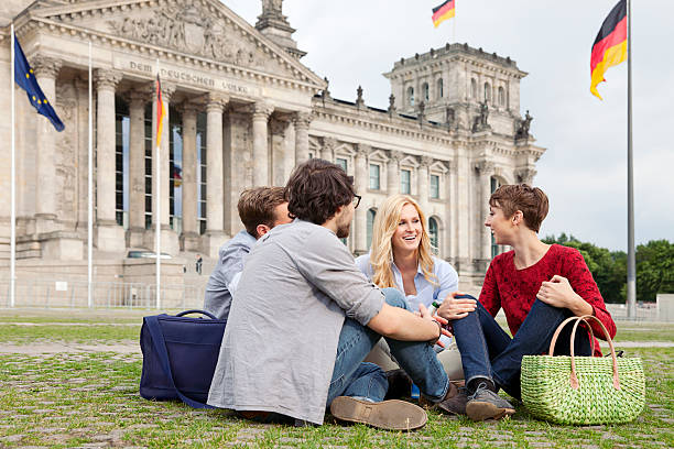 istock Four Friends In Front Of Reichstag 173207307