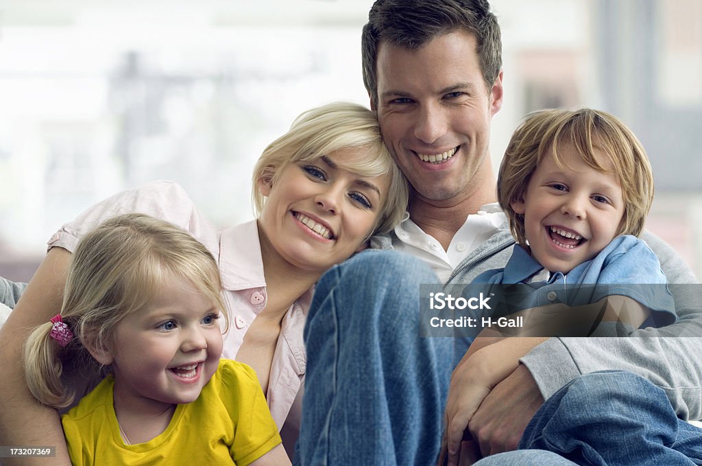Young Family Portait of a young Family Child Stock Photo