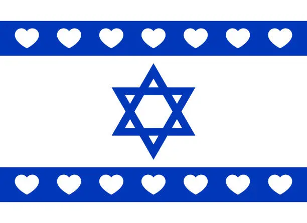 Vector illustration of Israel Flag Heart 3
