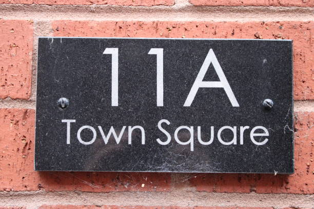 Black number sign with white text 