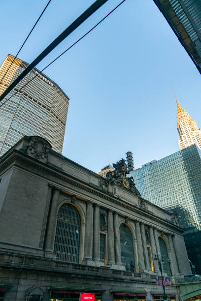 widok na zewnątrz grand central terminal na manhattanie - lee street station zdjęcia i obrazy z banku zdjęć