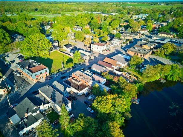istock Aerial View of a Small Rural Town 1732089241