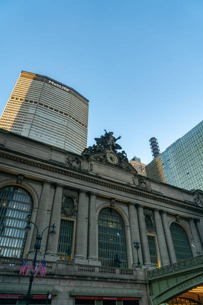 widok na zewnątrz grand central terminal na manhattanie - lee street station zdjęcia i obrazy z banku zdjęć