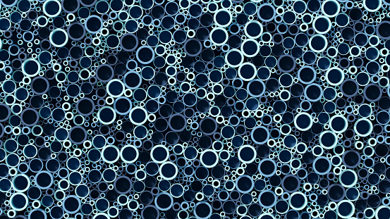 Circles background, big data, artificial intelligence concept. Digitally generated image.