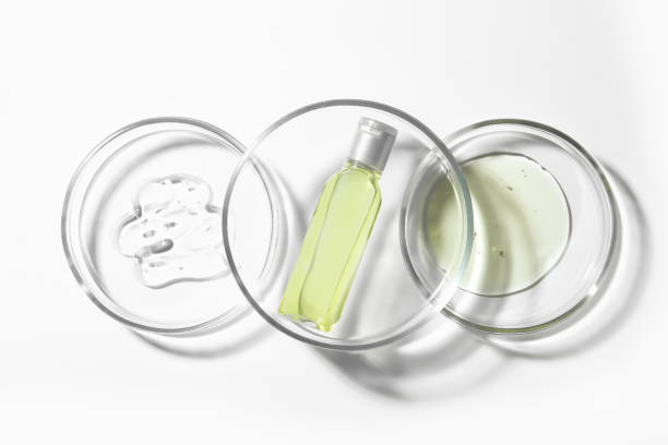 istock Petri dishes with samples and bottle on white background, top view 1732110990