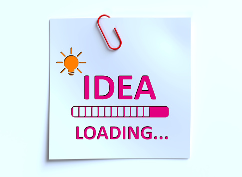 Idea loading, progress bar with a light bulb, starting a new business, development and growth concept, brainstorming for solutions