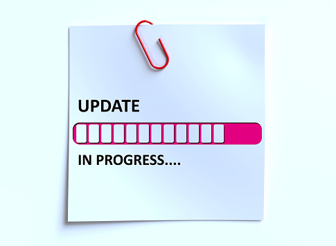 The words update in progress,loading bar, upload data, business concept, installation application