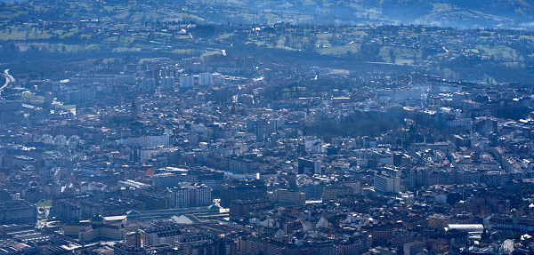 Panoramic view of Oviedo, Spain, at high resolution